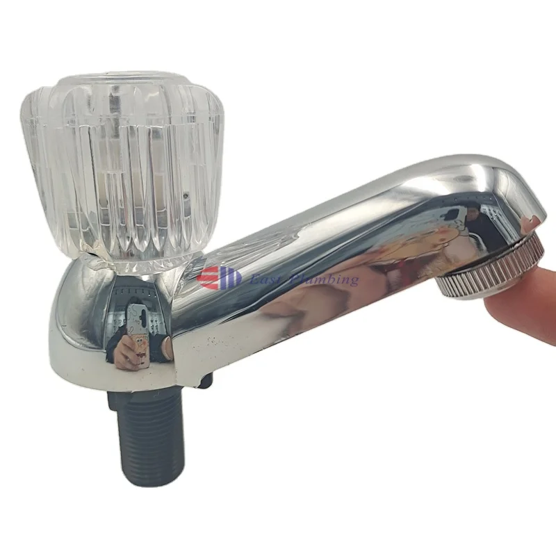 
Cold water chrome polished plastic handle basin faucet 