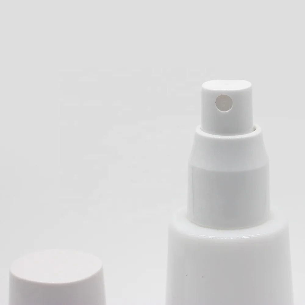 White Glass Bottle 40ML for Cosmetic Cream Packaging Ceramic Glass Bottle with Pump Sprayer for Skin Care Cream