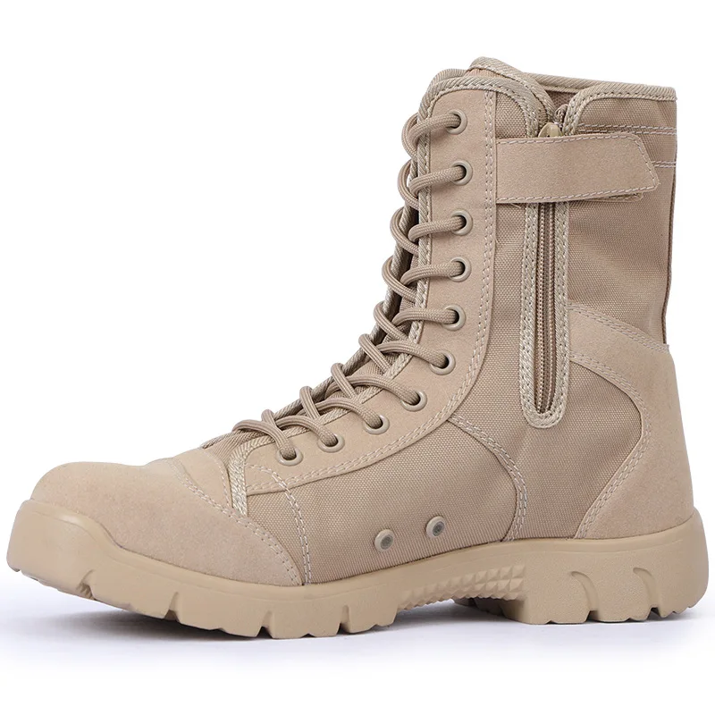OBSHORSE Spring Summer High Top Tactical Boots Shoes Outdoor Hiking Tactical Shoes