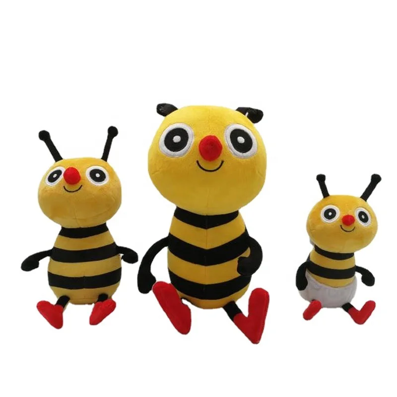 Индивидуальный размер дизайн логотип милая плюшевая пчела OEM ODM plushie талисман мультфильм пушистые мягкие игрушки животных