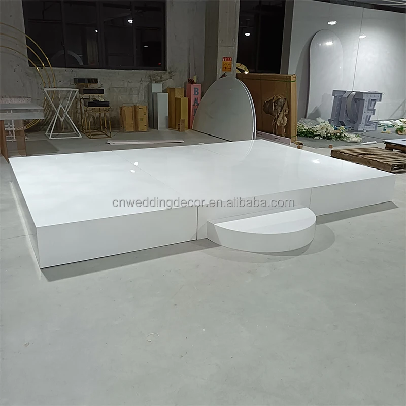 Wholesale White Stage Back Decoration Rectangle Stage Platform Acrylic Stage Dance Floor For Event Wedding