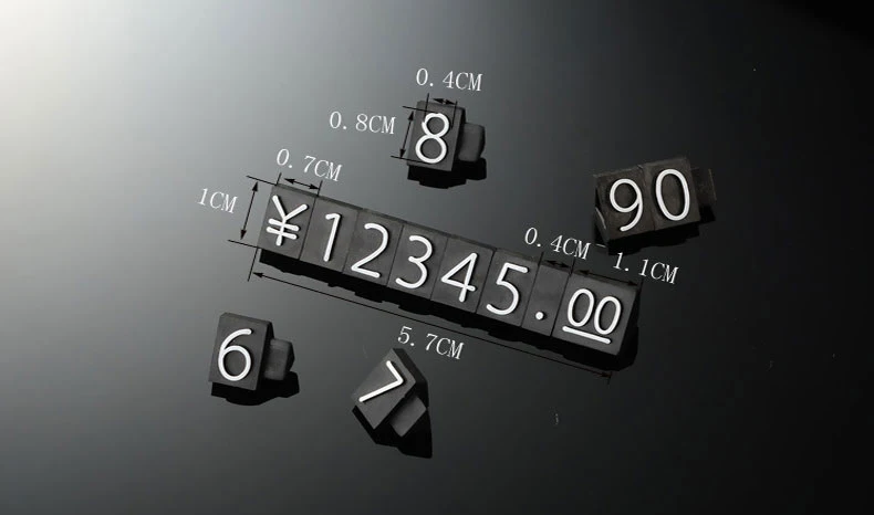 Assembly Waterproof Plastic Price Tag Display Cube Combined Number Rack Vinyl Material Jewelry Pricing Dollar Numeral Displays