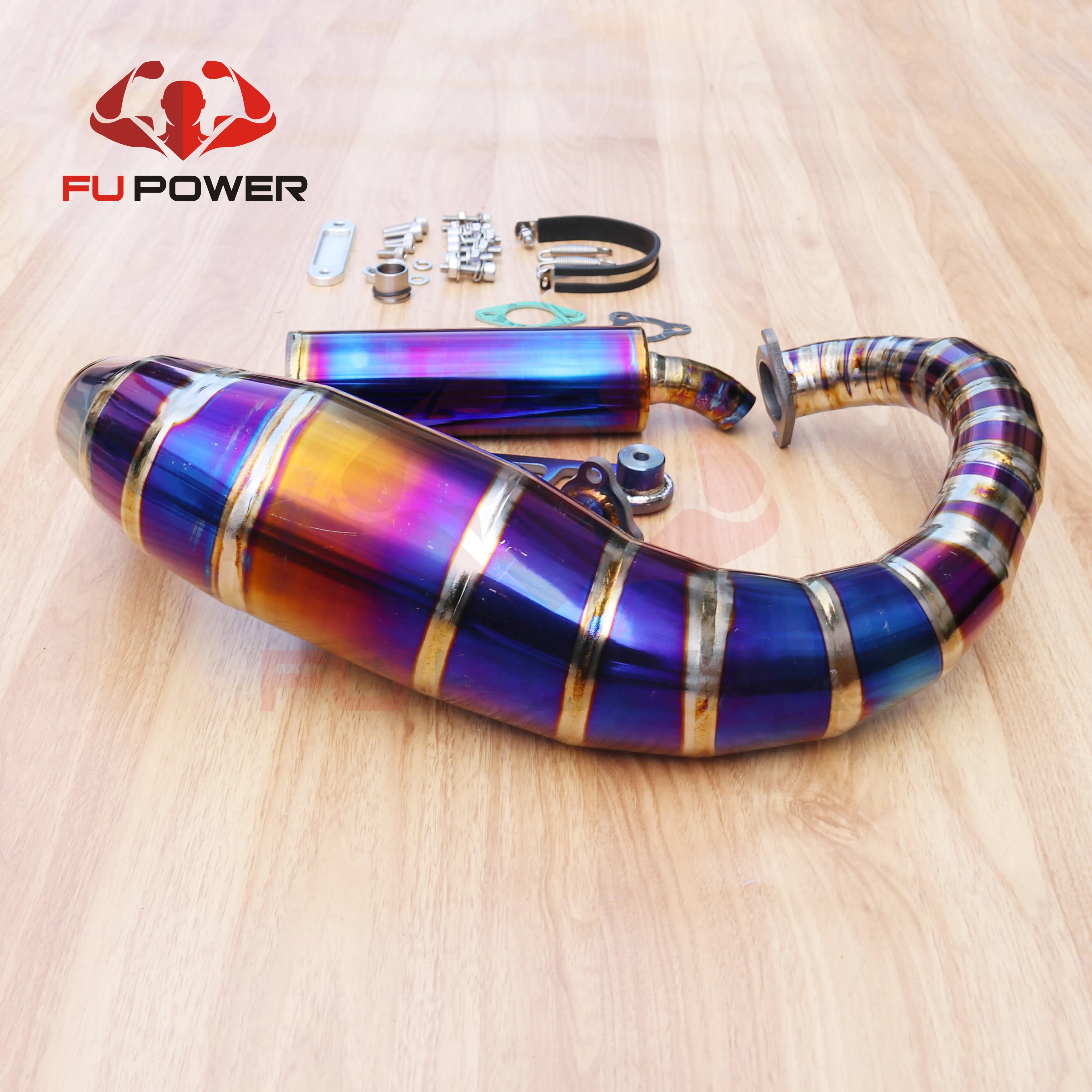 Custom Titanium Cone Pipes titanium forged Carbon muffler combo