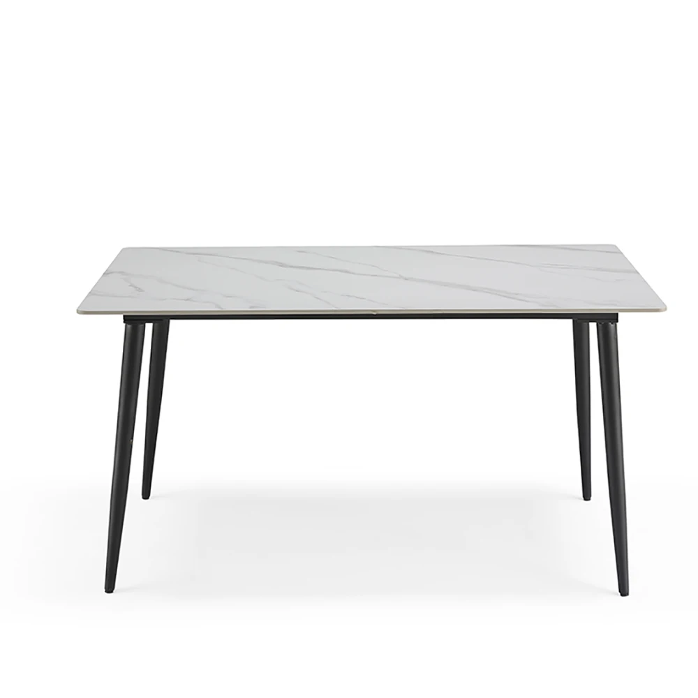 Cheap luxury household marble dining tables and chairs white faux dining rectangular modern black marble coffee table