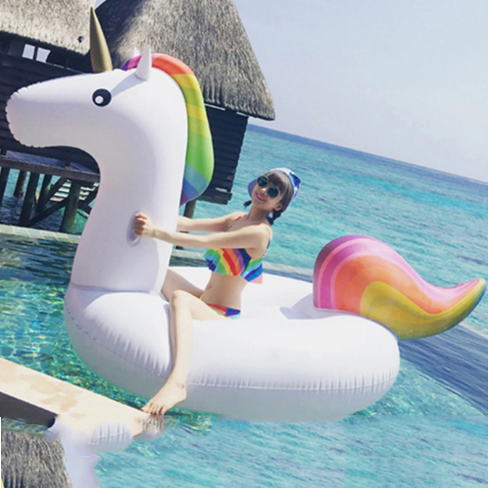 Inflatable Water float Rider Big Unicorn Pool Floats Pool Party Water Toys