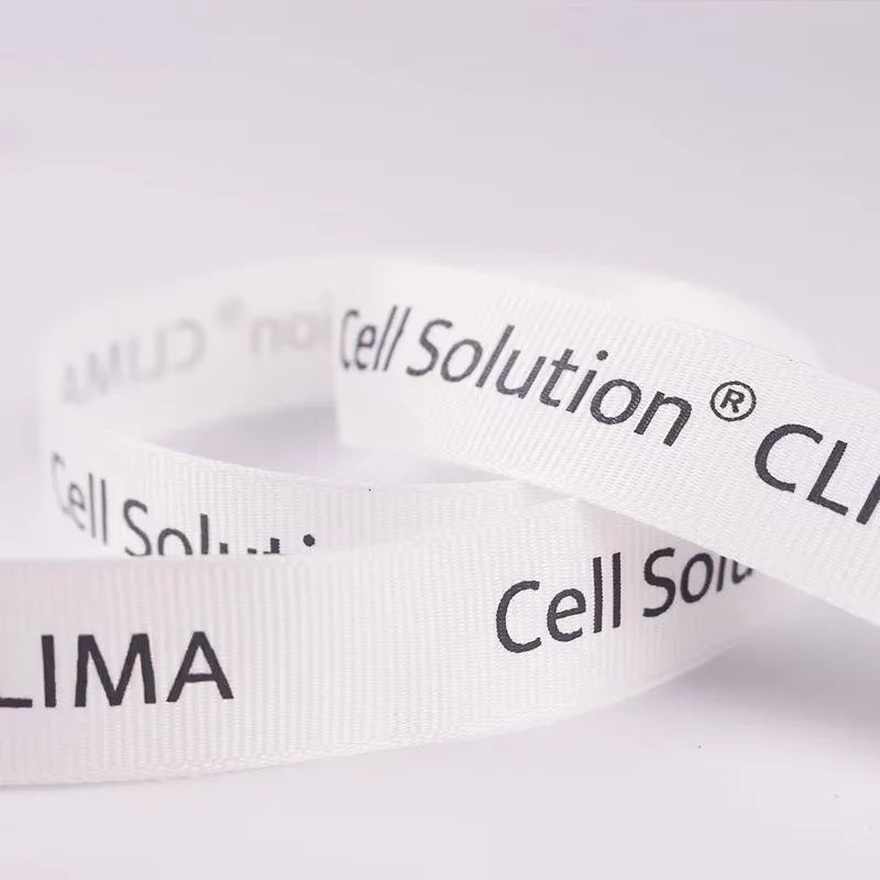 Wholesale Custom Logo Colorful Polyester Ribbon Gold Foil Grosgrain Printed Ribbon