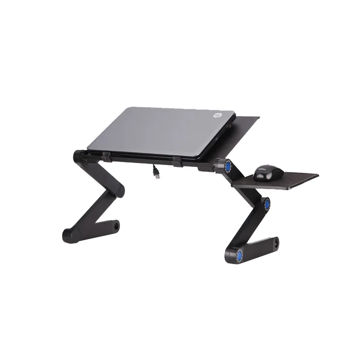 
Customized Aluminium Adjustable Foldable Laptop Notebook Computer Tray Table Stand for Desk with Cooling Fan 