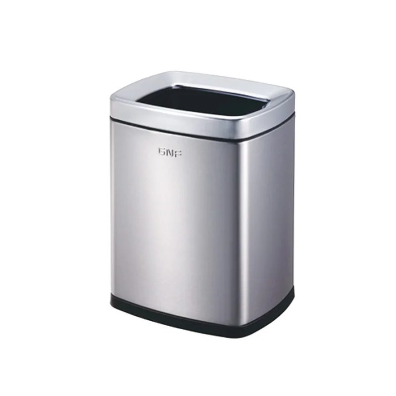 10L Stainless Steel Waste Bin with Finger Print Resistant Rectangular Garbage Trash Can for Hotel Household