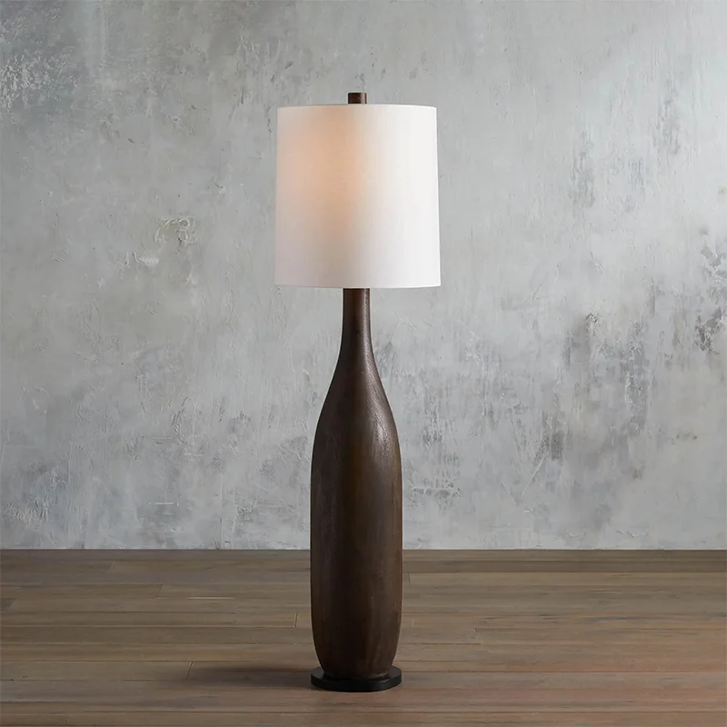 Античный орех итальянская бревенчатая колонна в римском стиле светодиодное освещение американский Ретро дизайн напольный светильник для гостиной железный корпус стоячая лампа