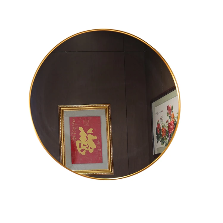 Circle Black Aluminum Alloy Frame Mounted Bathroom Decoration Hanging Wall Mirror 70*70cm