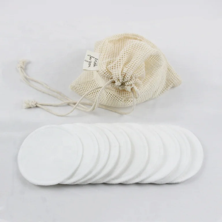 Zero Waste 10 Packs Natural Bamboo Cotton Rounds Eco 100% Cotton Make Up Remover Pads Sets