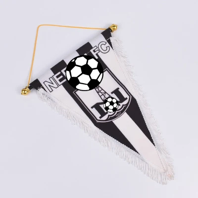 Promotion custom pennant felt triangle pennant flags satin double printing pennants