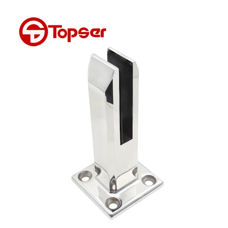 Stainless Steel 2205 / 316 Balcony Pool Clamp Chrome 200MM  Frameless Glass Railing Spigot