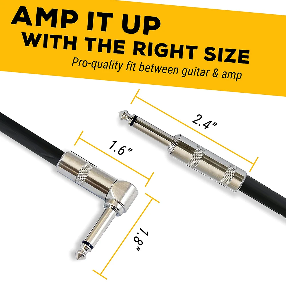 10ft electric instrument cable bass amp cord jack 6.35mm audio cable for electric guitar