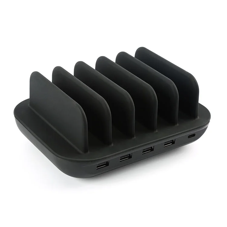 
50W 5-Port USB Charging Station Organizer for Multiple Devices, Fast Charging Station with ETL FCC CE Certification 