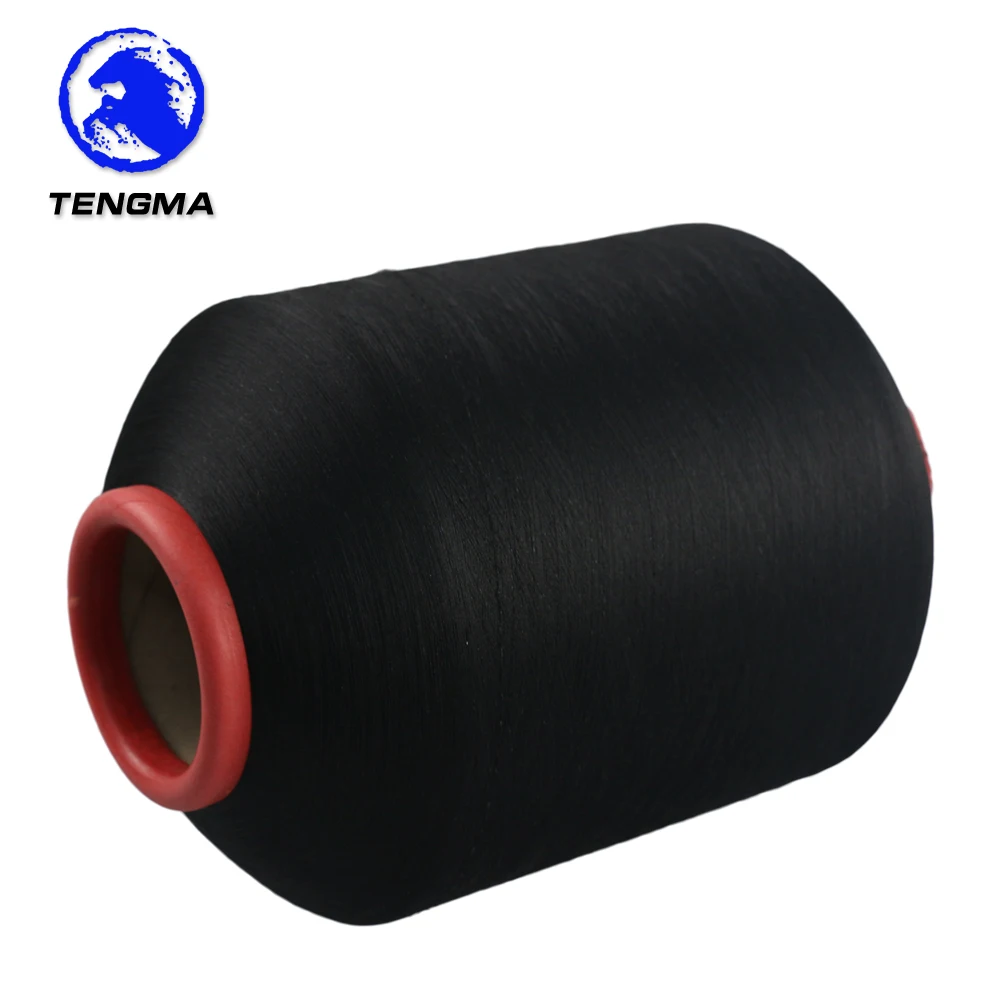 high quality dyed spandex 100% polyester spandex covered yarn