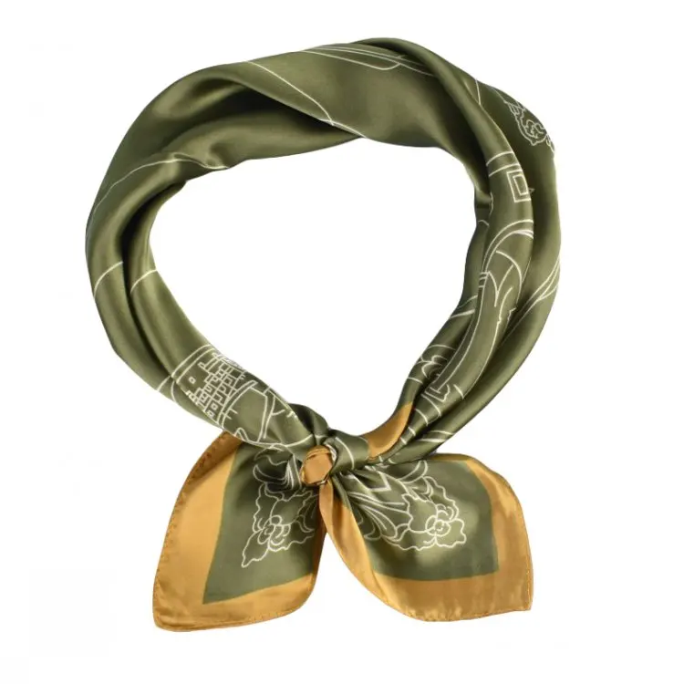 spring new pastoral decoration spot plain weave 70cm satin square silk scarf wholesale spot cross-border