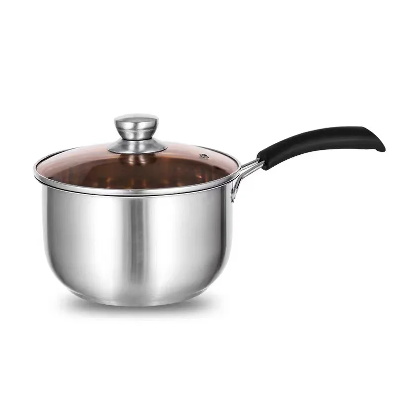 High Quality Stainless Steel Cooking Pots Kitchen Cookware Triply Saucepan With Glass Cover