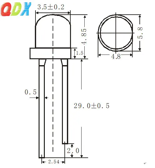 China Factory Top Quality Water Clear Lens 4.8MM  Straw Hat white hair white light LED Diode high brightness led diode