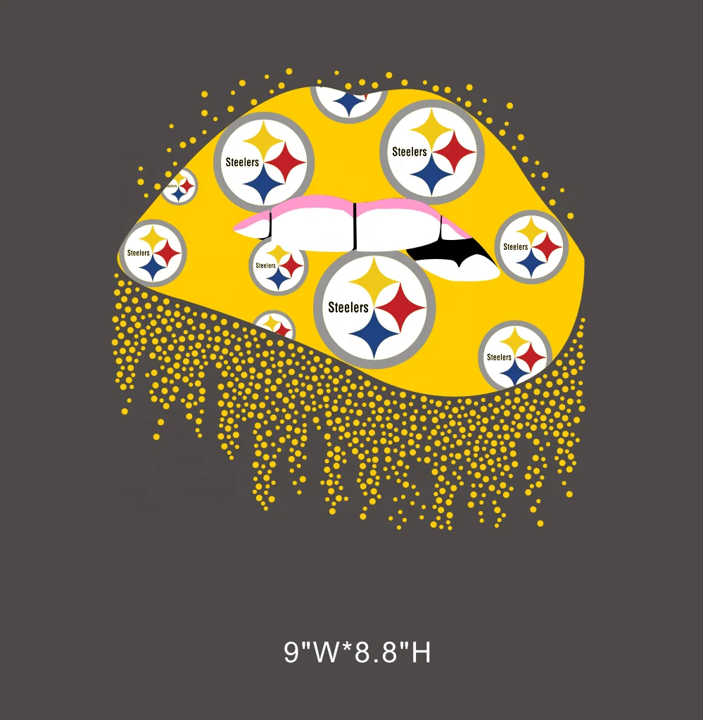 Пользовательский логотип стразы теплопередача печать стикер губы любовь блеск