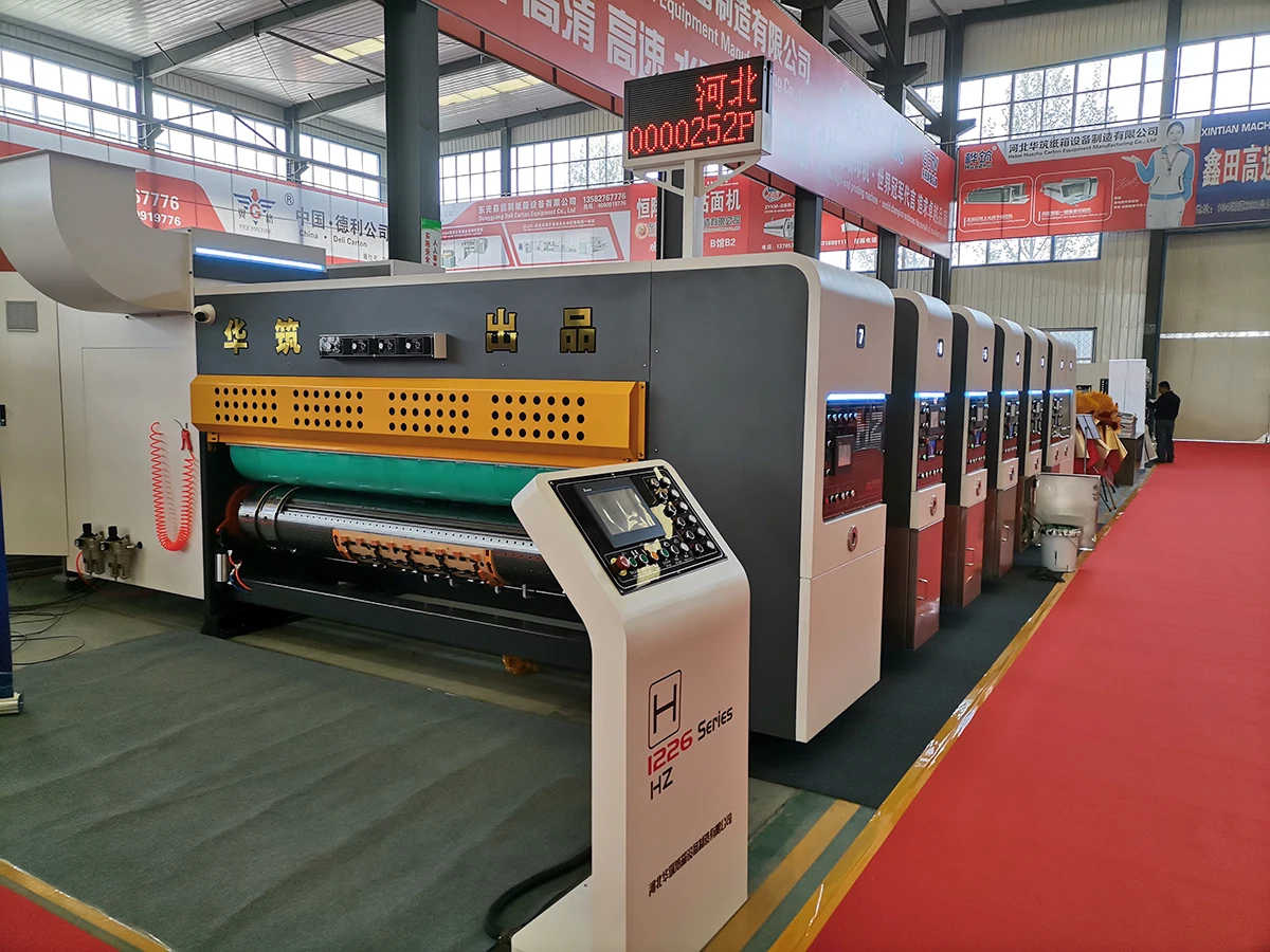 Servo feeder corrugated carton box high  definition 5 colors HD flexo print slot rotary die cut machine Troquelado rotativo