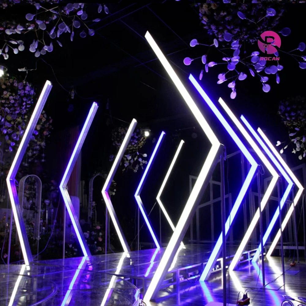 Customized Color Changing Light Tunnel Arch Entrance Pathway Lighting Geometry LED Lighting Tunnel