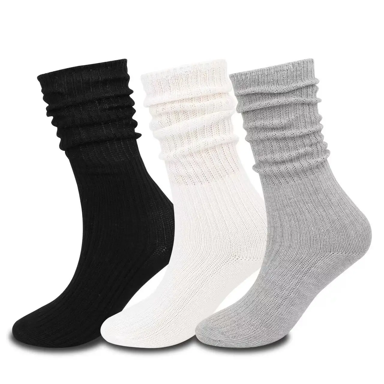 Women Knit Cotton Crew Fashion Slouch Casual Socks