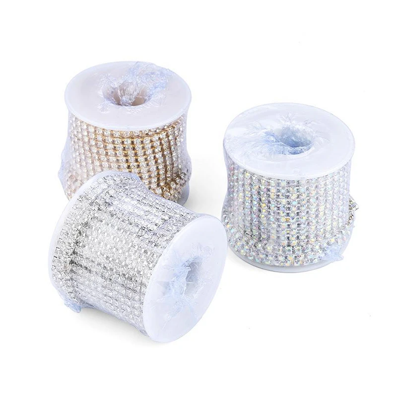 Wholesale Rhinestone Brass Cup Chain For Jewelry Garment Decoration Accessories Gold Ab Crystal Glass Rhinestone Trimming