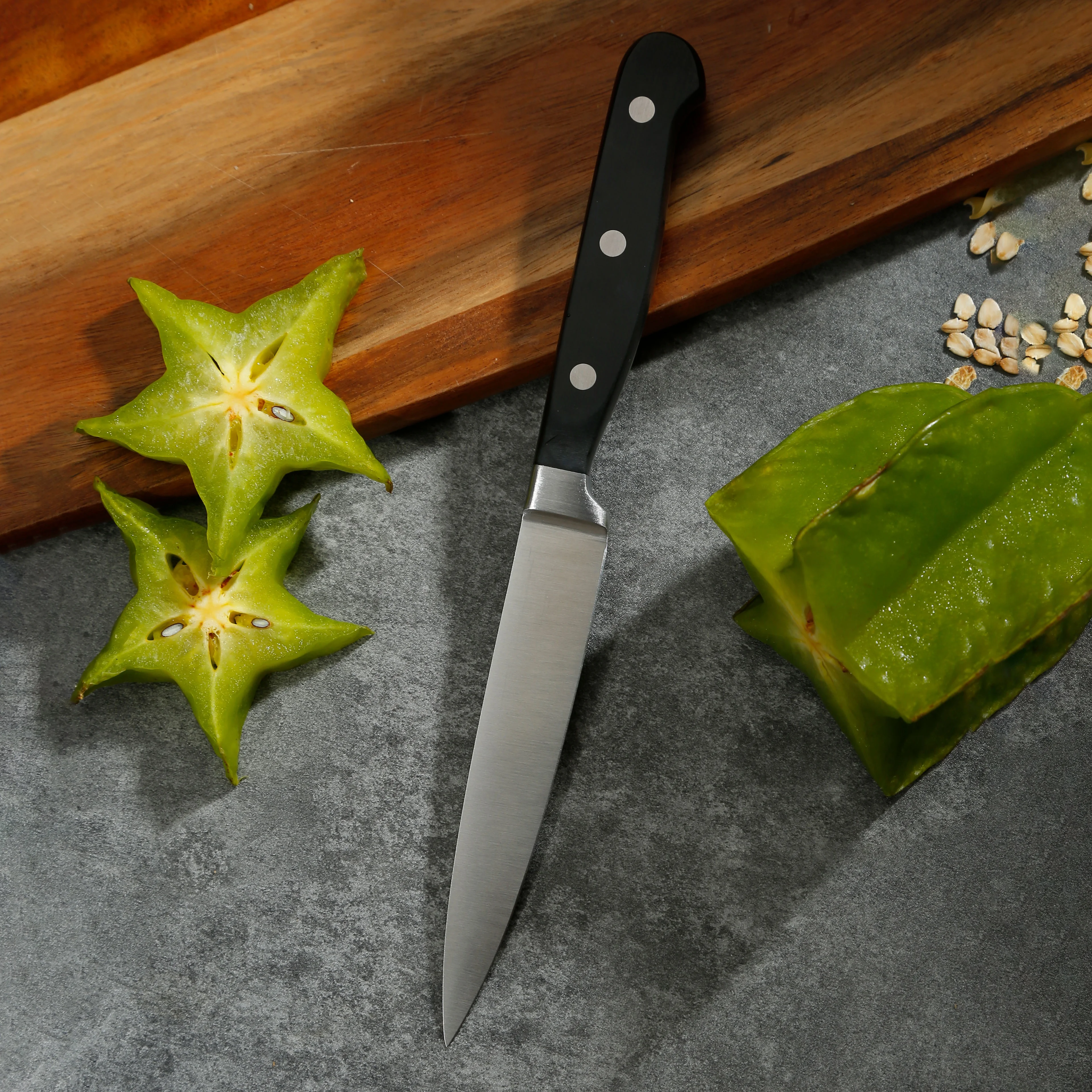 13-Piece Custom Stainless Steel Family Kitchen Knife Set Super Sharp Chef Carving Cooking Knives Wooden Knife Holder Cutting
