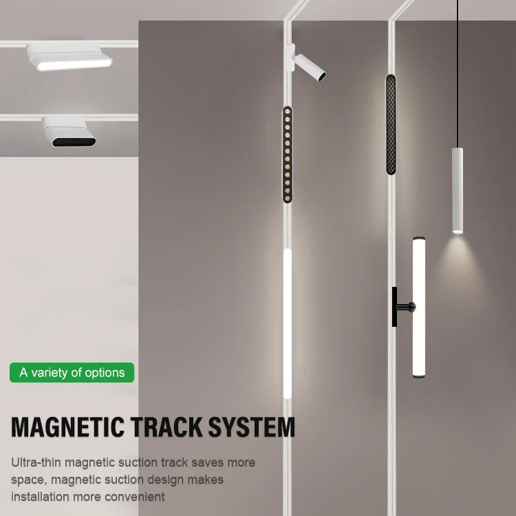 Smart Tuya Ultra Thin Commercial Linear Surface Mounted 48v Magnetic Rail Fixture Led Track Light