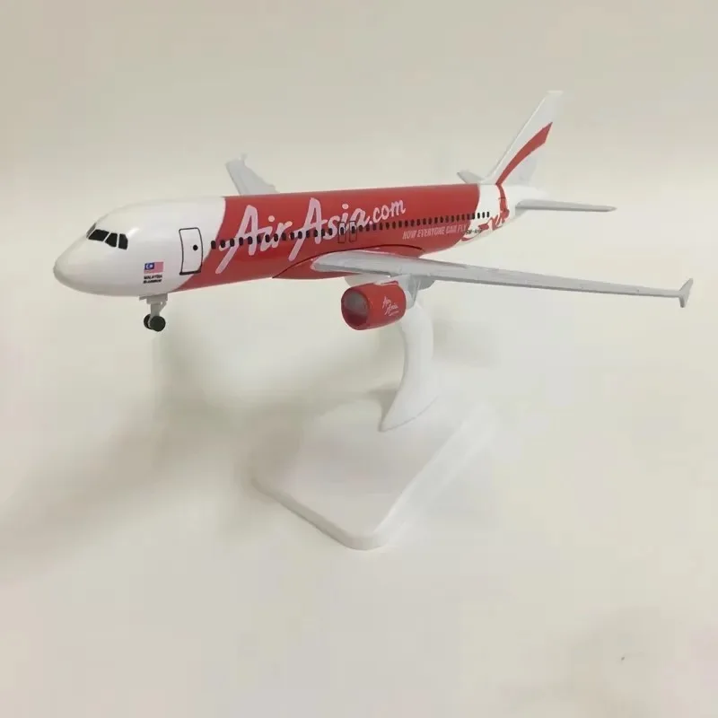 Модель самолета 1/200 масштаба 18 см Air Asia Airbus A320 из литого сплава с шасси