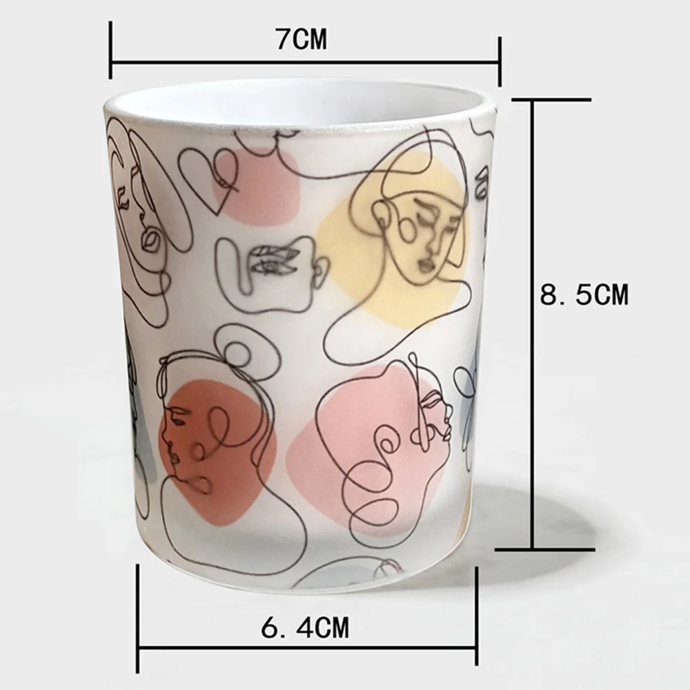 Human Face Empty Candle Holder Beauty Dressing Brush Pen Box Storage Cute Glass Cups Candle Jars with Lids in Bulk