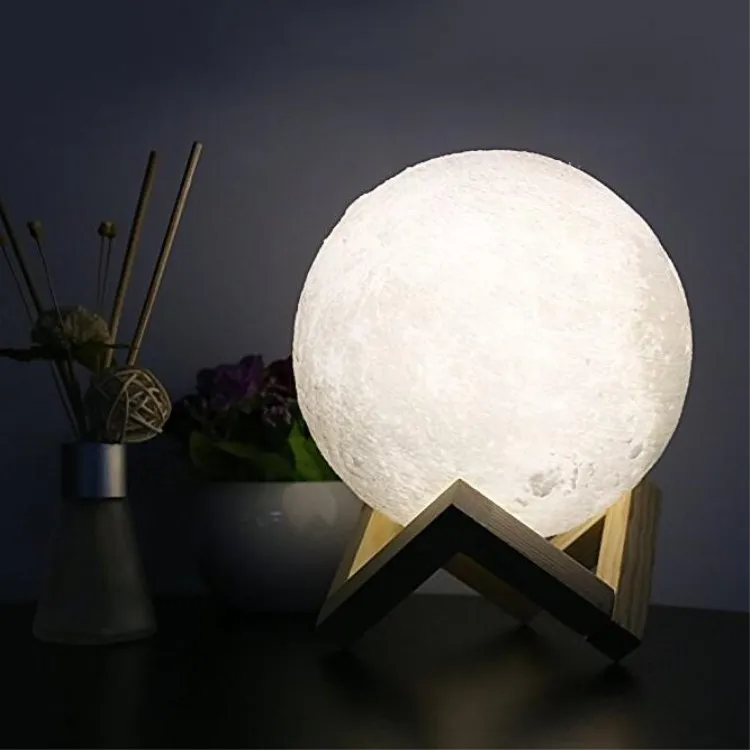 Large Moon Lamp 12cm Dimmable USB Rechargeable Led Moon Light Led Small Night Light 3 Colors