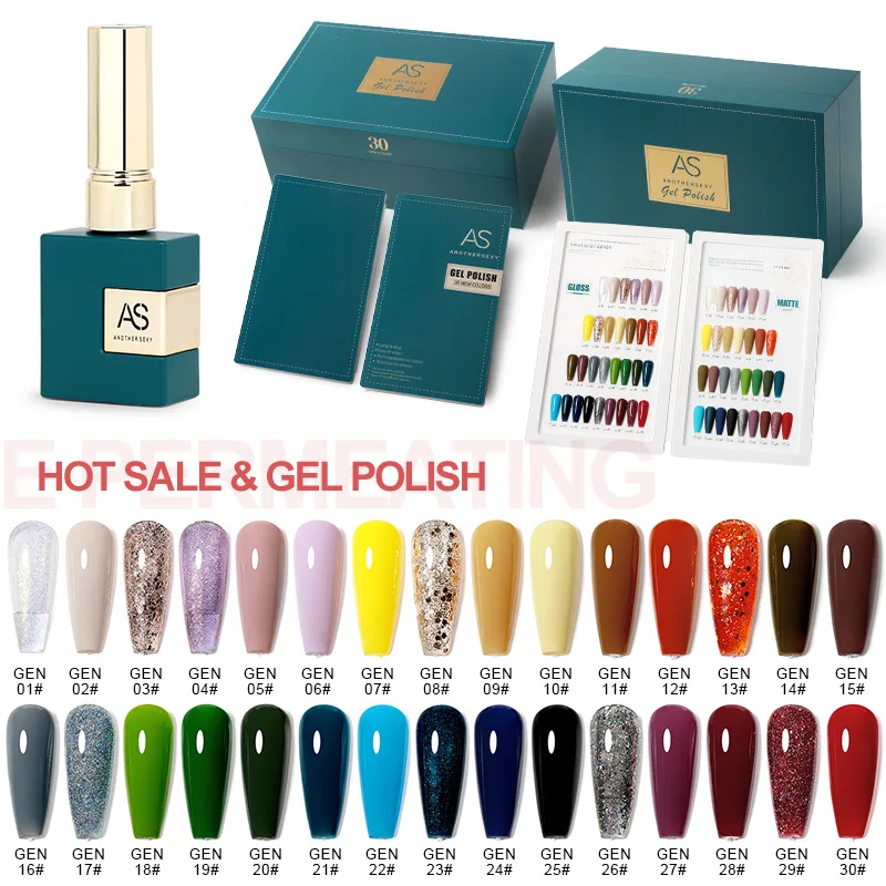 2024 New trend 30 colors nail polish uv gel set 15ml AS uv gel nail polish set uv gel