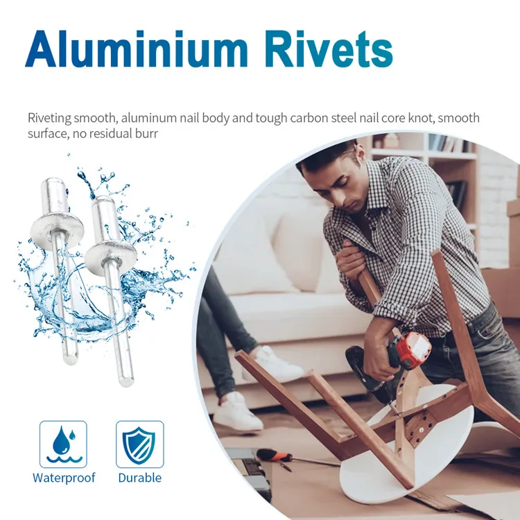 Factory Price Open Countersunk Flat Round Head Blind Pop Rivets Nut Aluminium Rivets