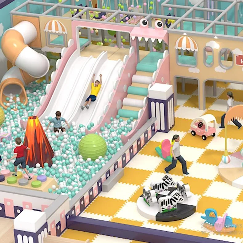 playhouse indoor playground equipment plastic play house with slide toy