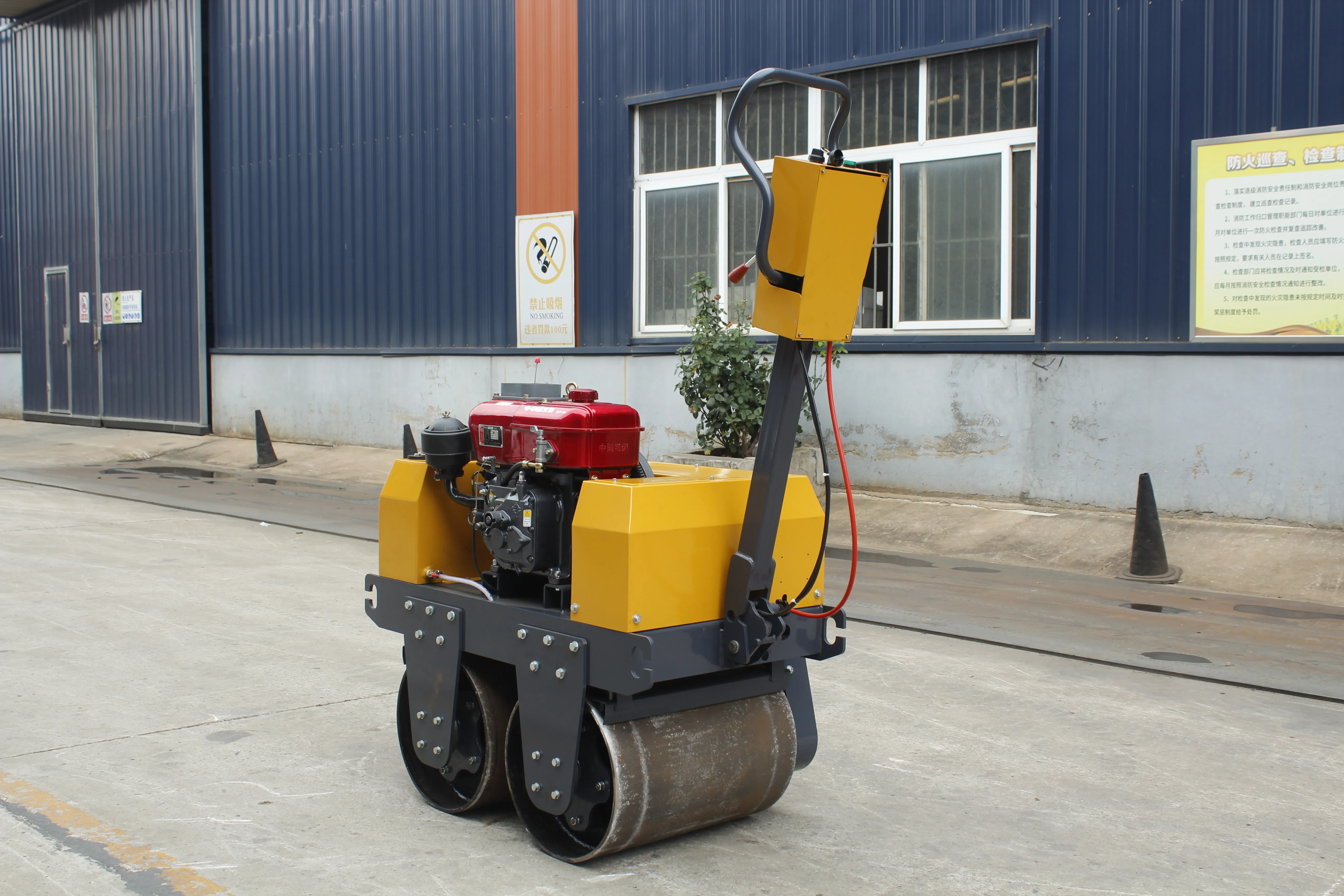 High Quality Road Vibratory Drum Roller Efficient Safety Mini Road Roller Machines