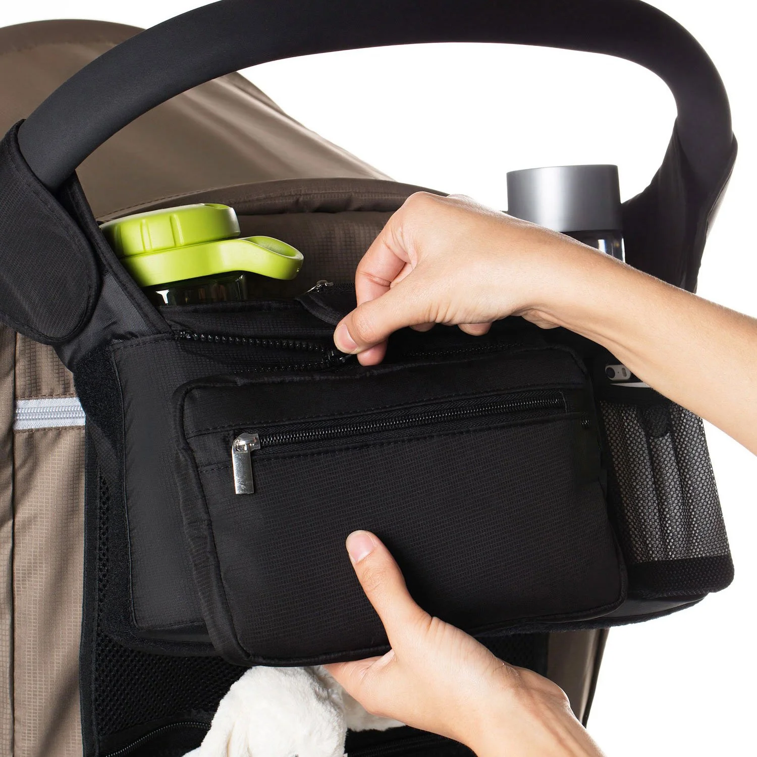 Universal Diaper Bag Baby Stroller Organizer Bag With Insulated Cup Holders