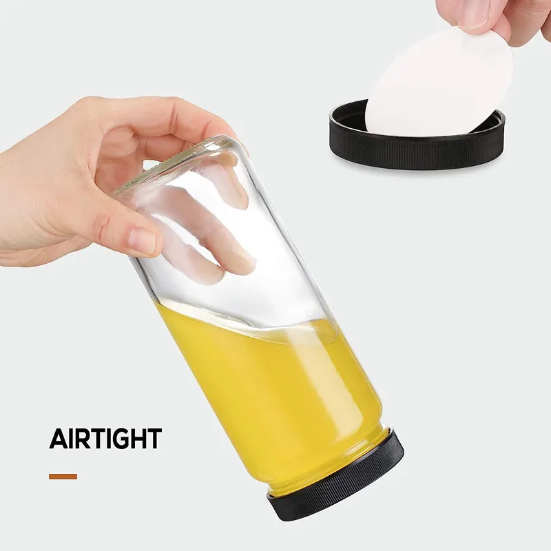 Wholesale 16oz Custom Glass Bottles with Straw and Black Lid 500ml Water Drink Juice Cup Milk Bottle