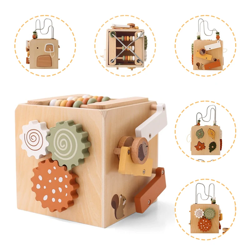 YT Cute Pattern wooden Colorful building blocks Large kids stacking blocks Basswood made rainbow blocks