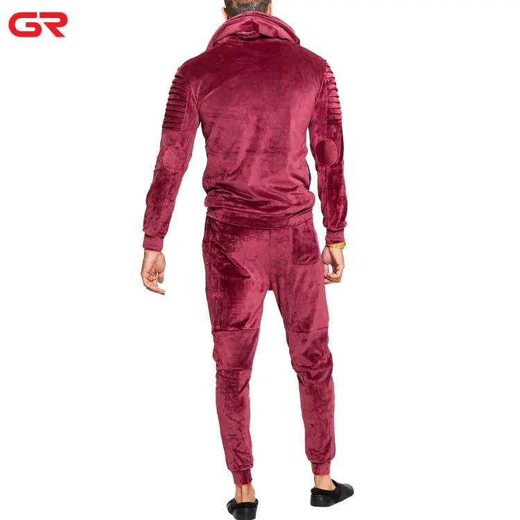 New Design Custom Sweatsuit Men Workout Slim Fit Tapered Tracksuit Velour