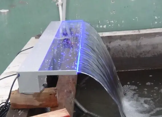 Acrylic Material and Sheer Descent Water Feature Cascade Waterfall with