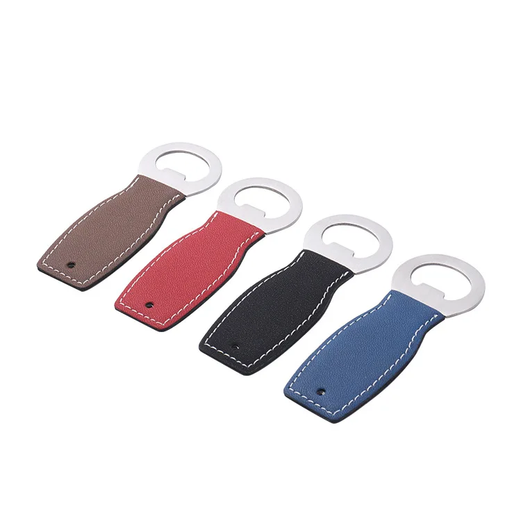 AQM Beer Bottle Opener Laser Engraving Leather Stainless Steel Bottle Openers for Kitchen,Bar or Restaurant