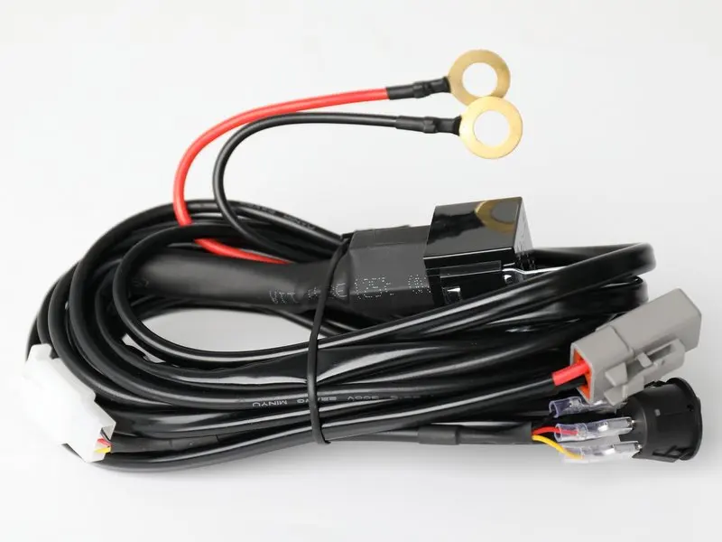14AWG DTP Connector Wiring Harness Kit LED Light Bar 9-32V On Off Switch Power Relay Blade Fuse for Off Road Laser Driving Light