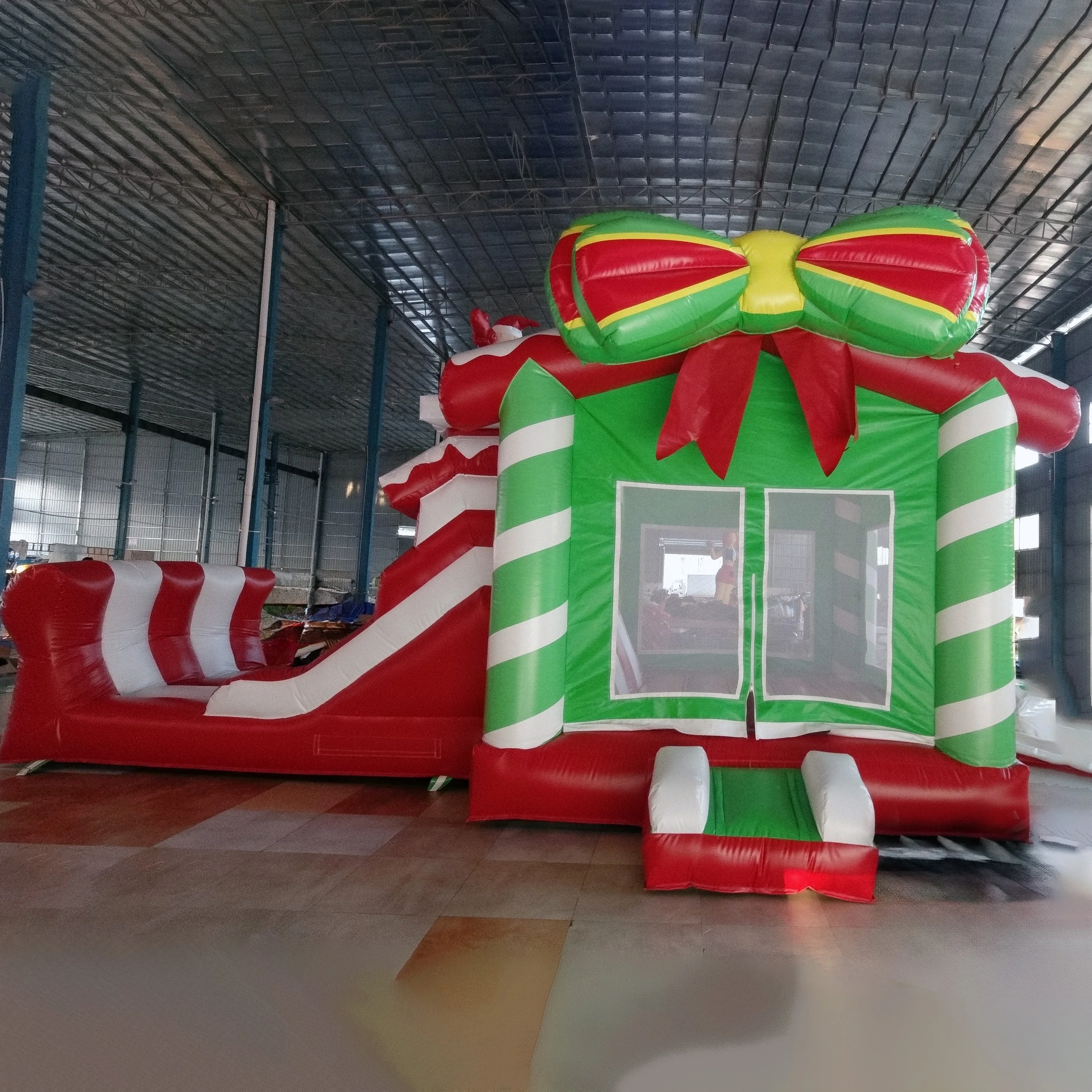 Inflatable Bouncer Castle Christmas Inflatable Bounce House Commercial Customized Xmas Decoration Christmas 1 Piece Durable