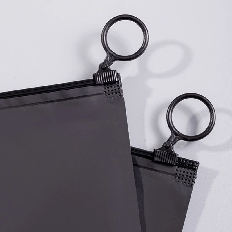 Hole Transparent Matte Black Custom Logo Clothing CPE Packaging Frosted Ring Zip Lock Ziplock Zipper Bag with Ring