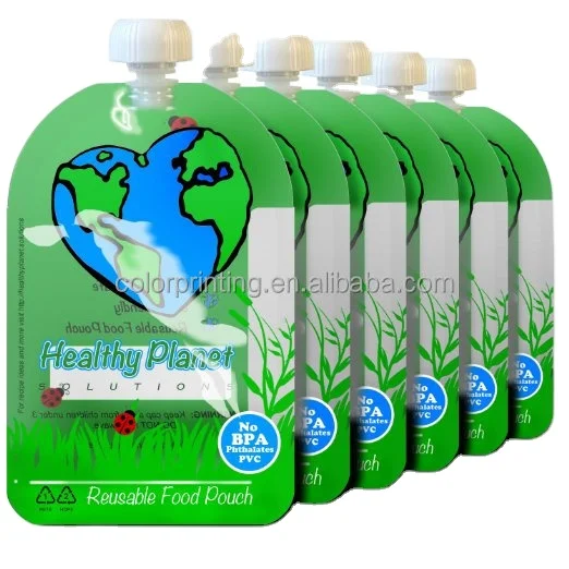 Reusable baby food pouch with spout5 oz Opening Easy to Fill and Clean