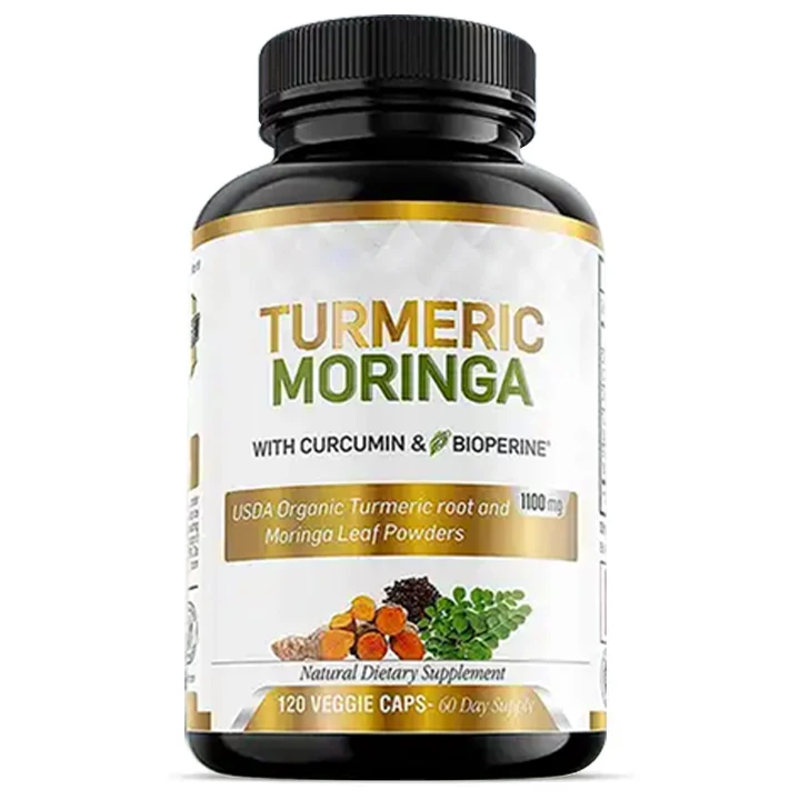 Organic Curcumin Moringa Leaf Powder Black Pepper Extract Curcumin Capsules High Quality Joint Support Supplement