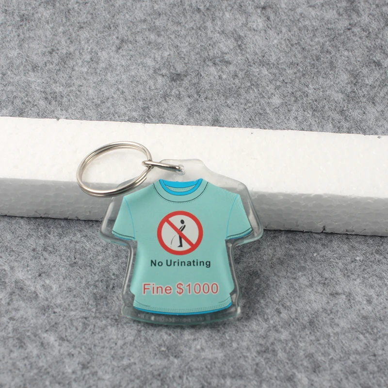 Personalized Acrylic Plastic T-Shirt Keychain Iron Metal Type