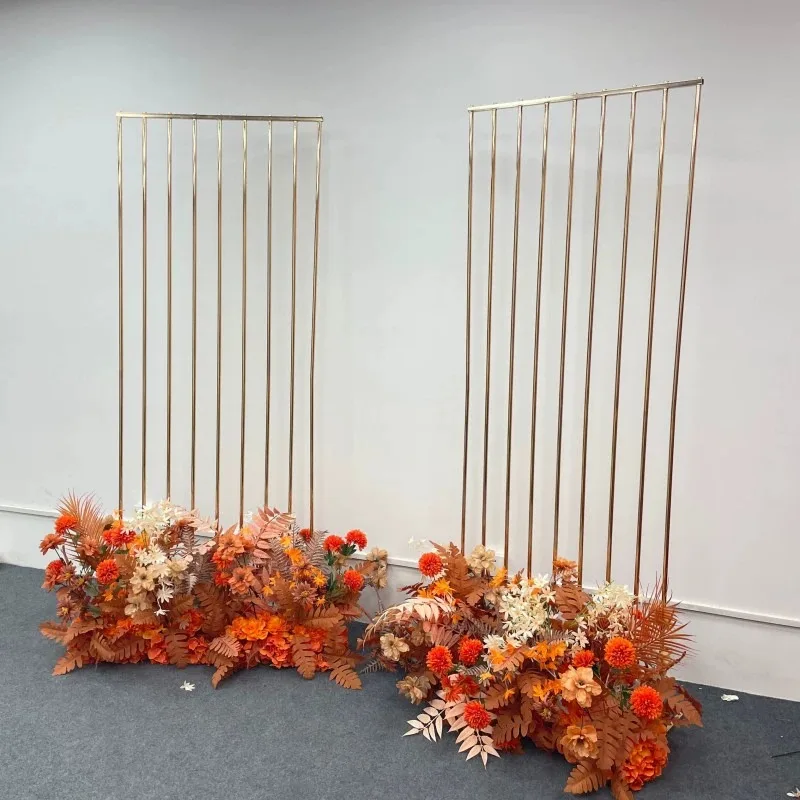 new design gold metal arch wedding backdrop shining golden arch for wedding event